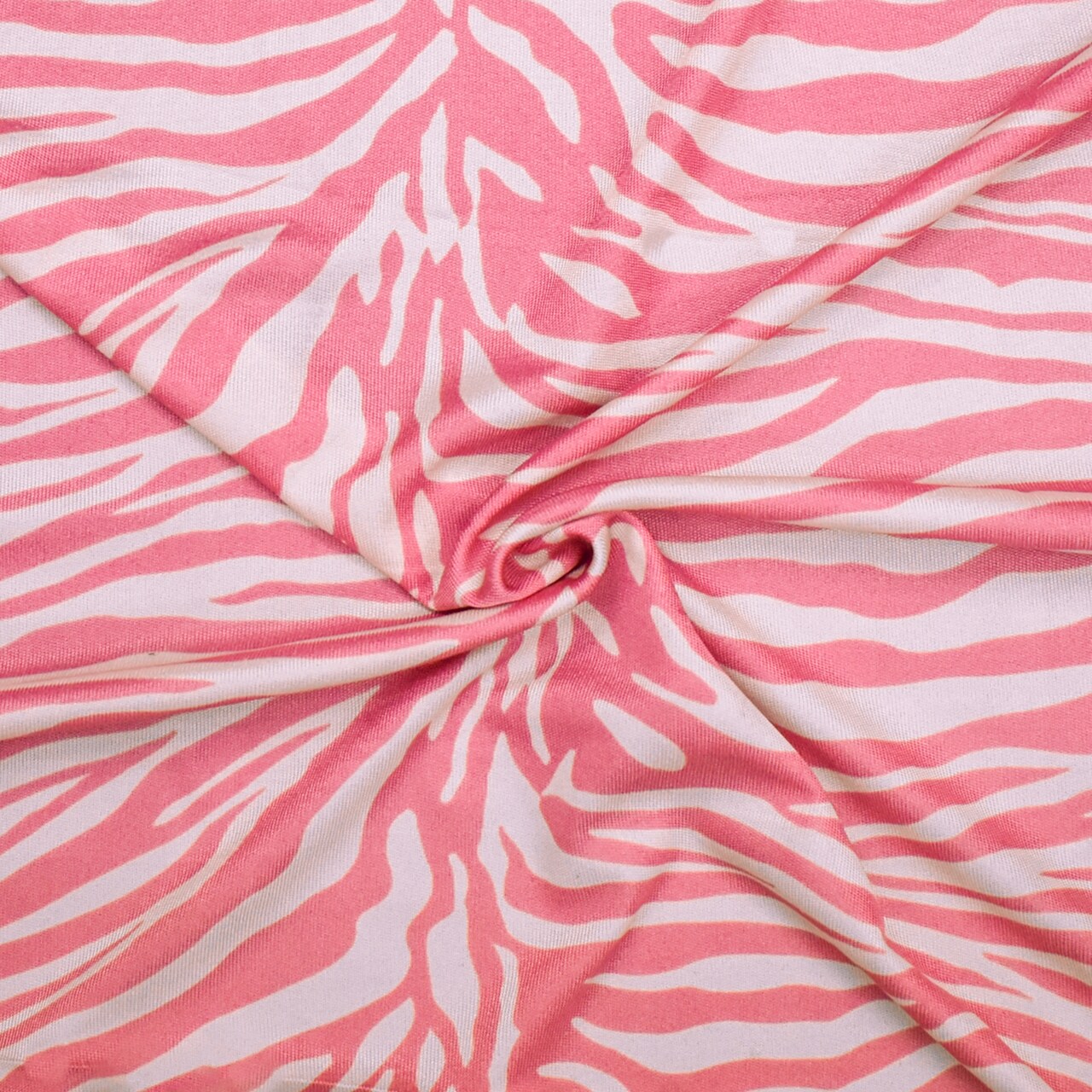 Pink-Pale Gray Zebra Printed Stretch Silk Jersey Knit Fabric By the Yard